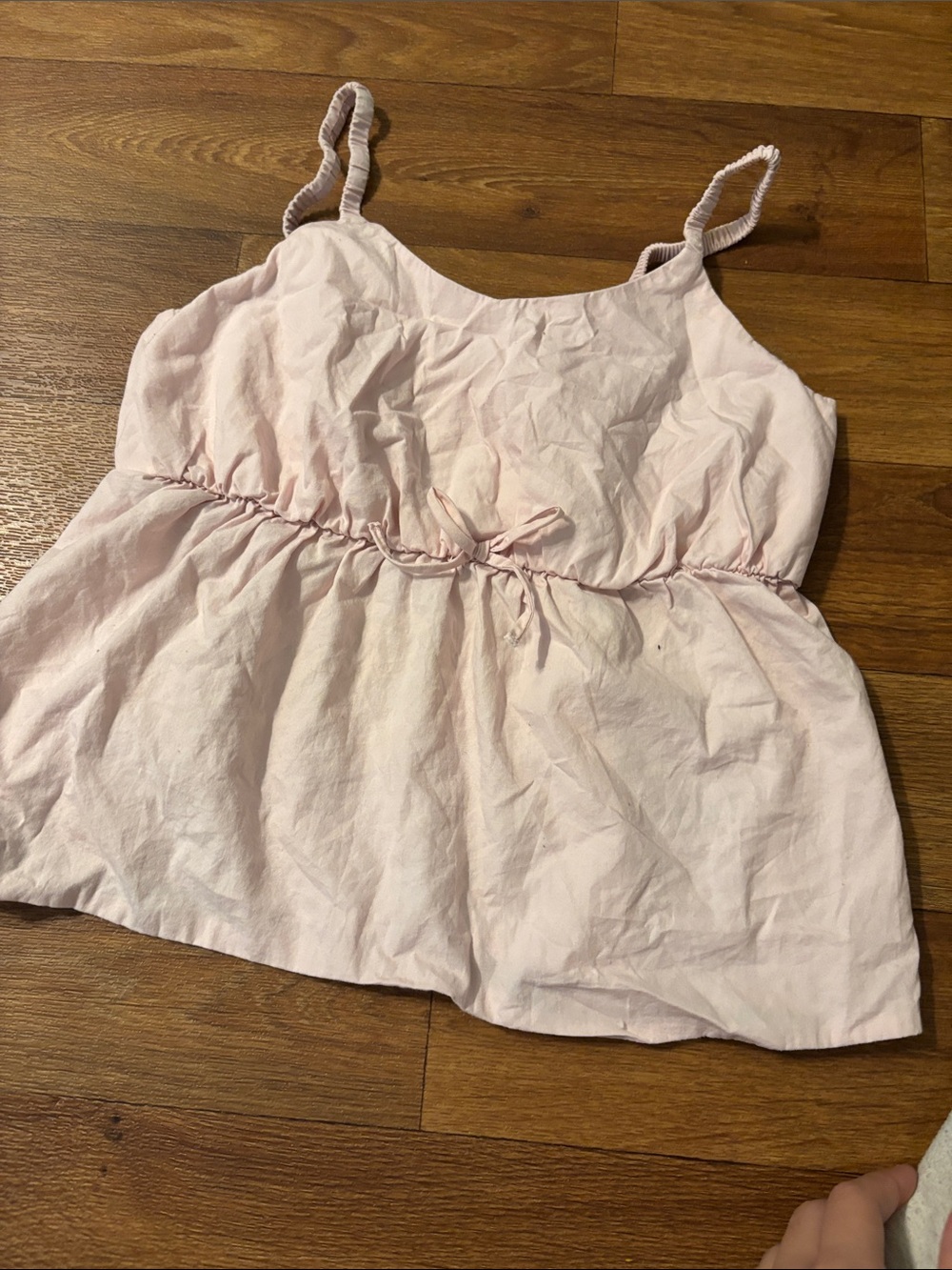 art class Pale Pink Spaghetti Strap Cami with Waist Tie